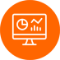 Ícone de um monitor com gráficos